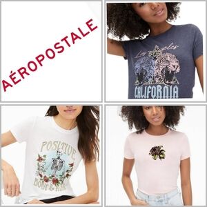 Aeropostale Women's Graphic Tees 3Pc Bundle Size Large